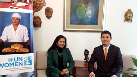 南非首位女性副总统 联合国会见壹号平台CEO